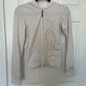 baby phat white velour zip-up